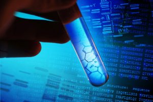 A scientist working on DNA in a test tube